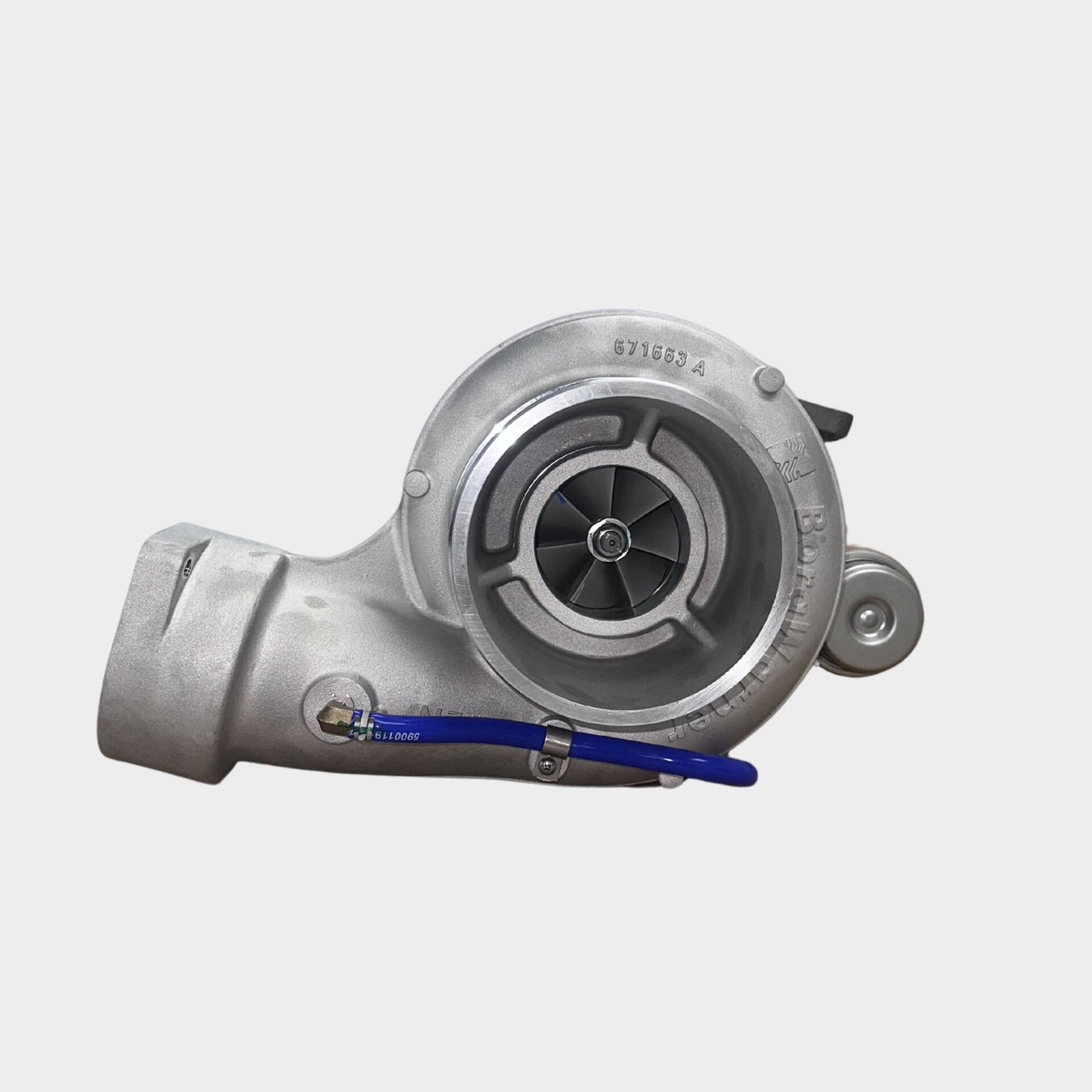 The 174260 BorgWarner Turbocharger, featuring a metallic finish with visible compressor wheel and inlet, is shown from the front against a plain white background.