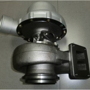 The T4093-01 Zeki Turbocharger HT3 sits on a grey surface, displaying its metallic compressor housing, turbine housing, and mounting flange.