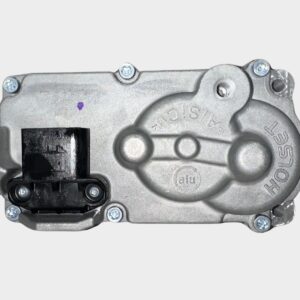 A close-up of a 4034315HX ELECTRONIC Actuator shows its metallic body, "A1 S1CF" and "HOSEFT" markings, a black plastic connector, and visible screws.